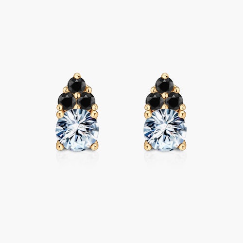 Kolczyki Fairytale: złote, białe szafiry